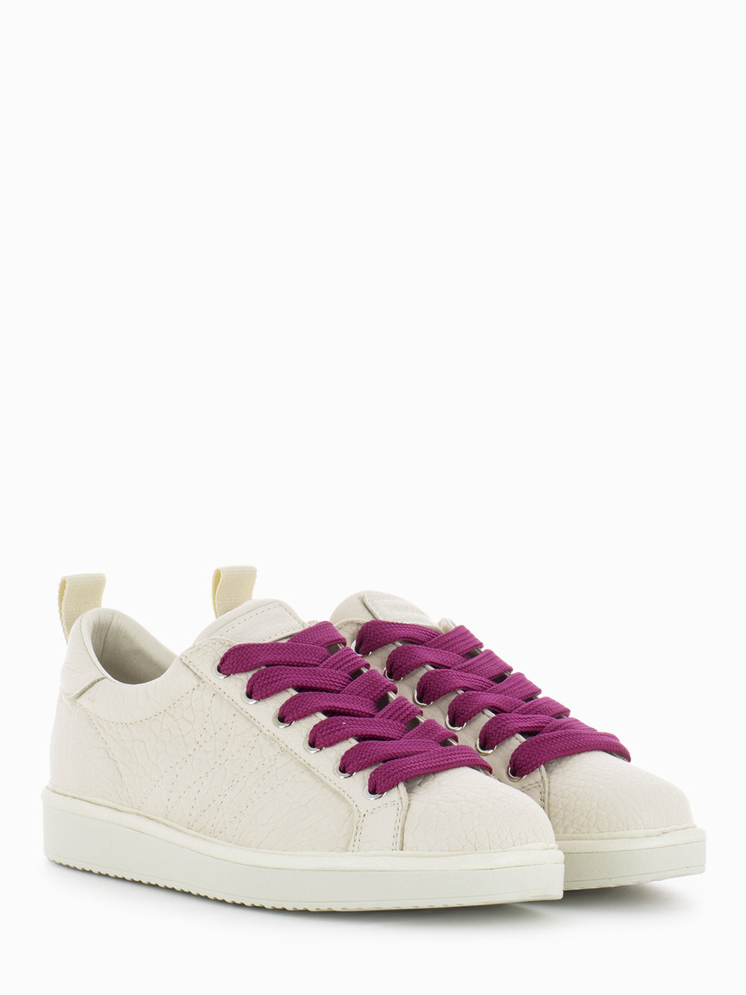 P01 Lace-Up Tumbled Leather ecru / fuxia