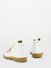 PANCHIC - P03 Ankle Boot Coated Fabric white / yellow