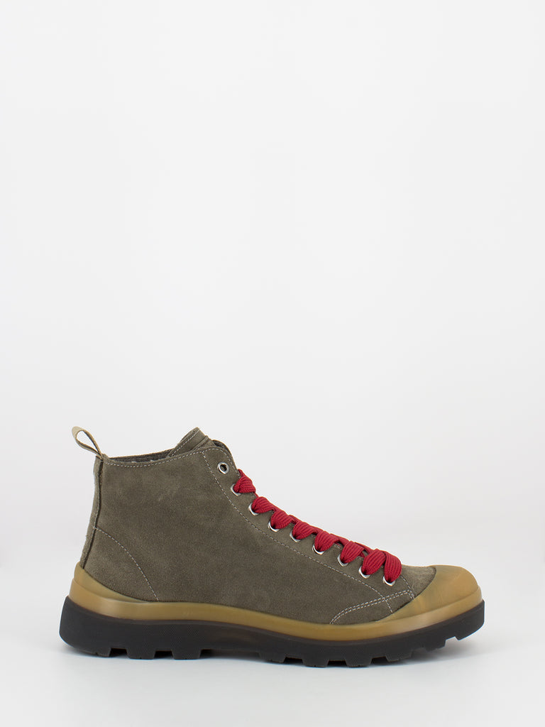 PANCHIC - P03 Ankle Boot Suede stone brown / red