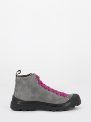 PANCHIC - P03 Ankle boot suede wool lining grey / fuxia