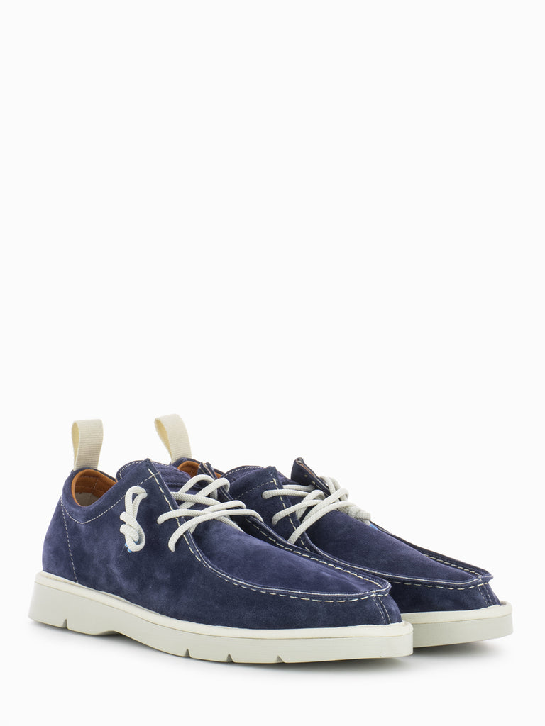 PANCHIC - P19 Lace-Up Suede Organic Cotton cobalt