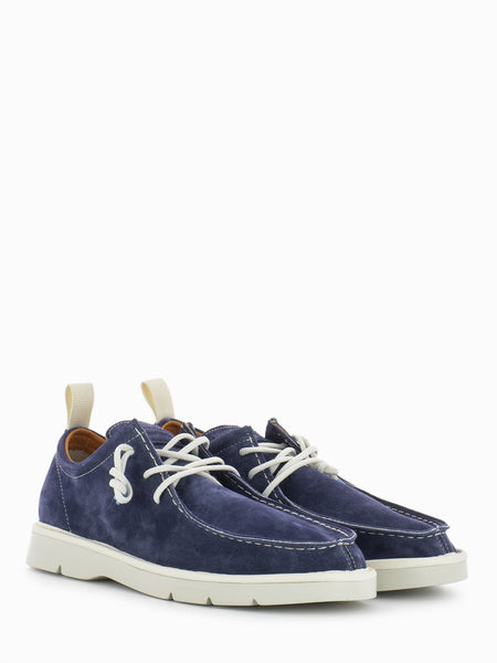 P19 Lace-Up Suede Organic Cotton cobalt