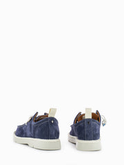 PANCHIC - P19 Lace-Up Suede Organic Cotton cobalt