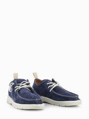 PANCHIC - P19 Lace-Up Suede Organic Cotton cobalt