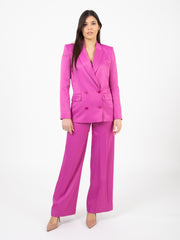 PATRIZIA PEPE - Blazer doppiopetto in satin orchid purple