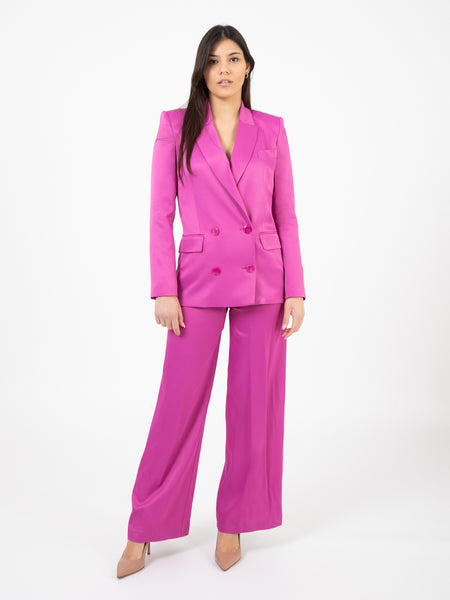 Blazer doppiopetto in satin orchid purple