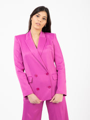 PATRIZIA PEPE - Blazer doppiopetto in satin orchid purple