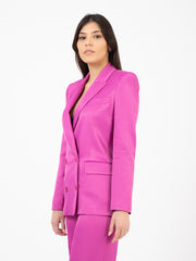 PATRIZIA PEPE - Blazer doppiopetto in satin orchid purple