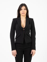 PATRIZIA PEPE - Blazer monopetto slim nero