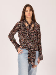 PATRIZIA PEPE - Blusa con fusciacca black animalier