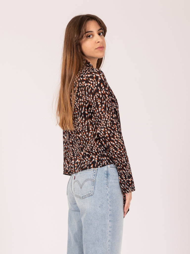 PATRIZIA PEPE - Blusa con fusciacca black animalier