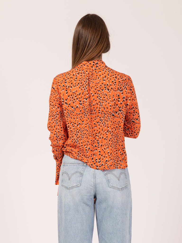 PATRIZIA PEPE - Blusa con fusciacca flame orange animalier