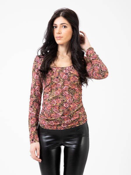 Blusa dettaglio zip sensorial flowers