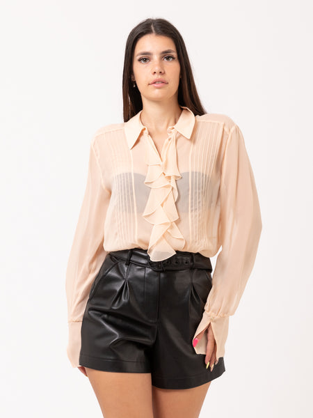 Camicia con rouches e pieghe Sunlight Soup Beige