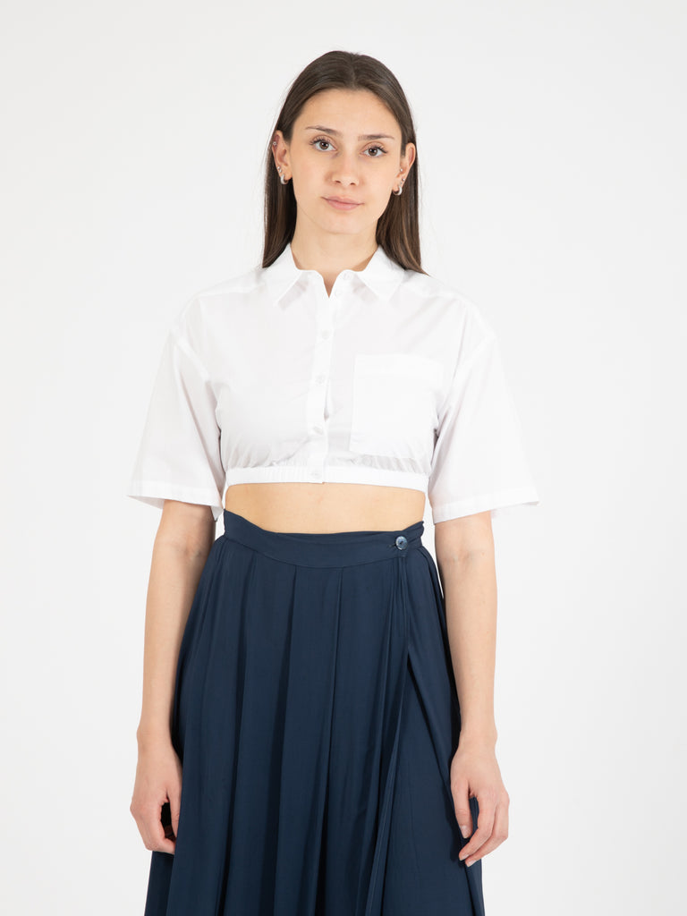 PATRIZIA PEPE - Camicia cropped bianco ottico