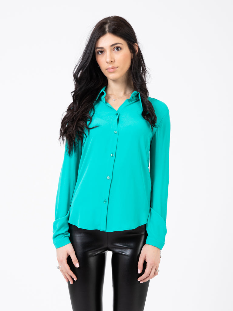 PATRIZIA PEPE - Camicia viscosa illusion green