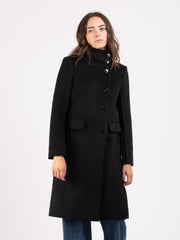 PATRIZIA PEPE - Cappotto Essential collo alto nero