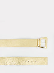 PATRIZIA PEPE - Cintura vita alta gold laminata
