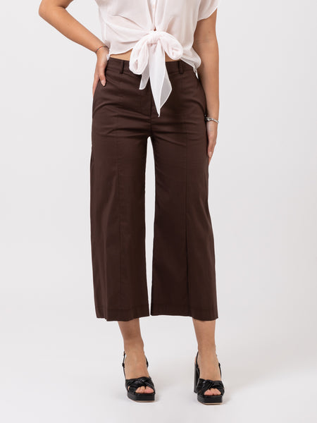 Pantaloni Essential palazzo cropped eban brown