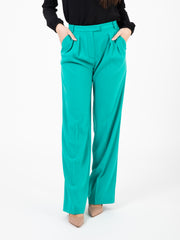 PATRIZIA PEPE - Pantaloni in crepe illusion green