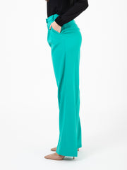 PATRIZIA PEPE - Pantaloni in crepe illusion green