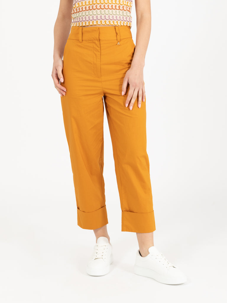 PATRIZIA PEPE - Pantaloni maxi risvolto summer toffee