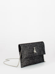 PATRIZIA PEPE - Pochette rigata silver / black