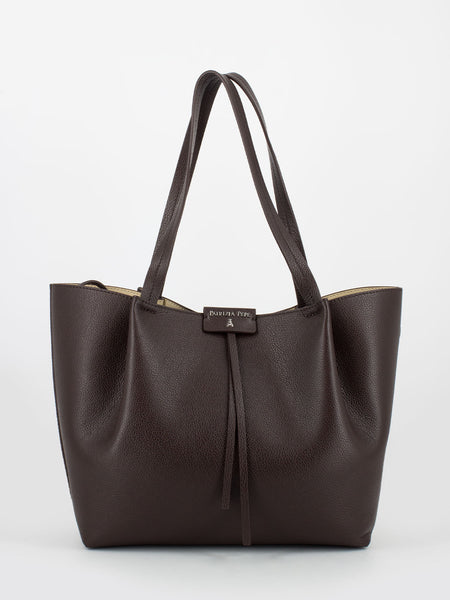 Shopper in pelle martellata ebony