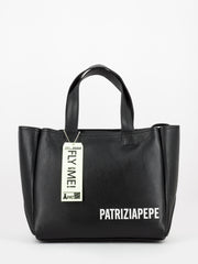 PATRIZIA PEPE - Shopper media nera con lettering