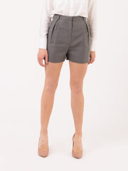 PATRIZIA PEPE - Shorts taglio dritto con pinces tech grey