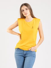 PATRIZIA PEPE - T-shirt mango con fly in strass