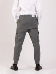 PAUL&SHARK - Pantaloni cargo grigi con vita elastica