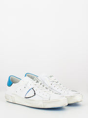 PHILIPPE MODEL - Prsx low broderie pop blanc / azul