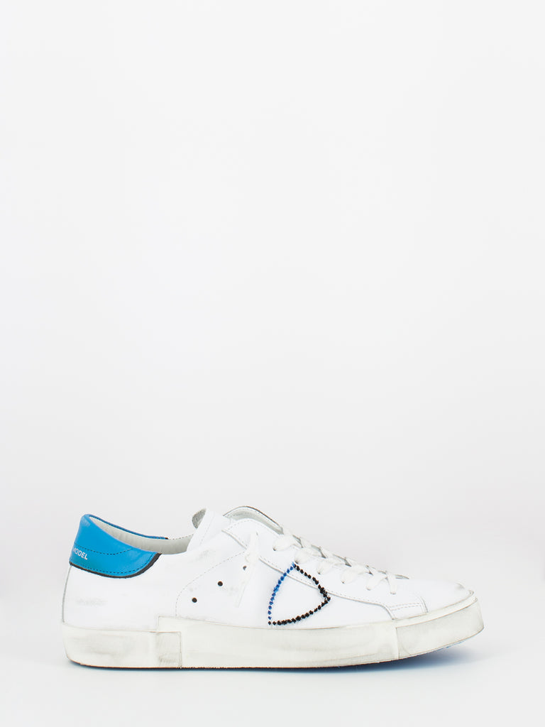 PHILIPPE MODEL - Prsx low broderie pop blanc / azul