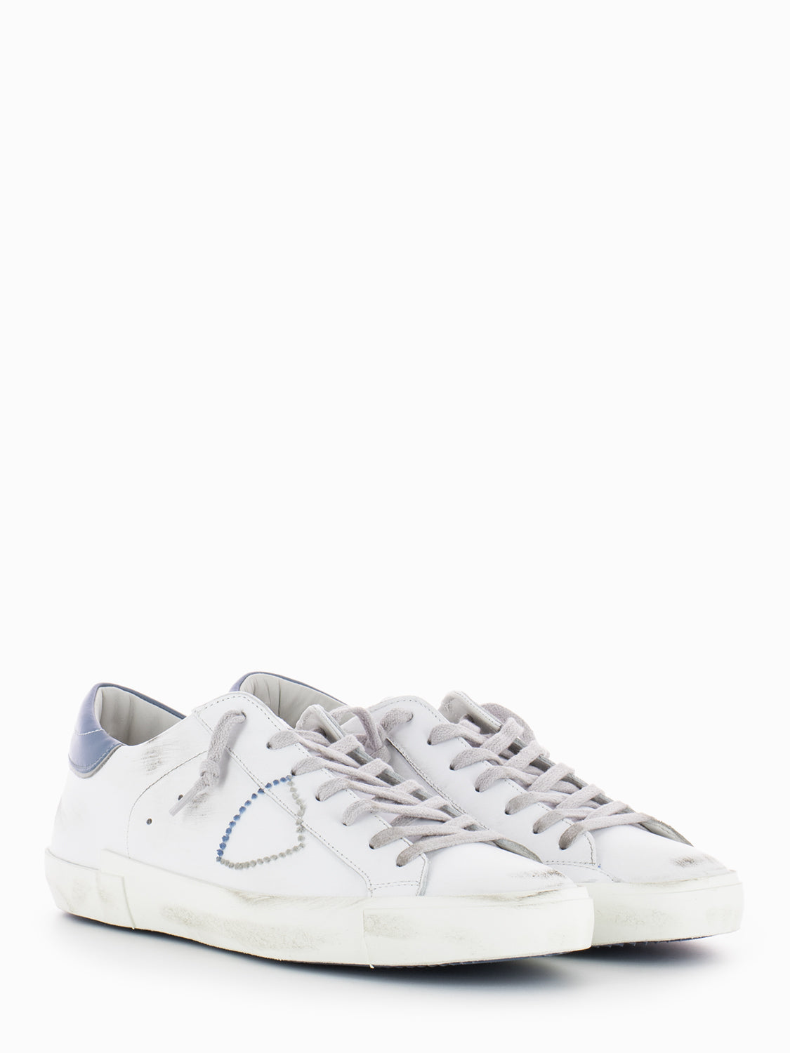 Prsx low broderie pop blanc / denim
