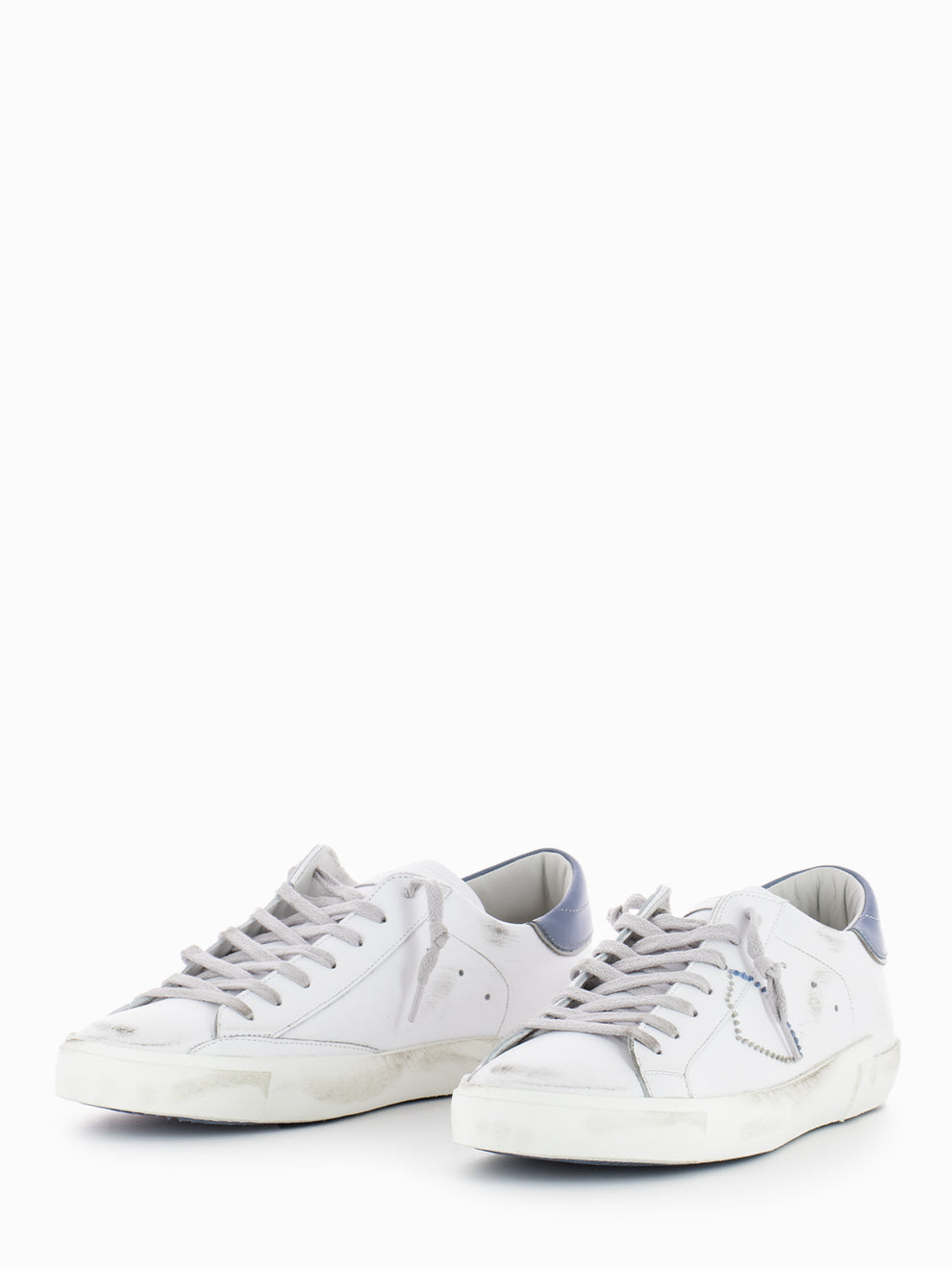 Prsx low broderie pop blanc / denim