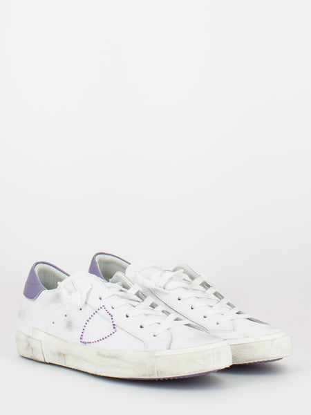 Prsx low veau broderie pop blanc / violet