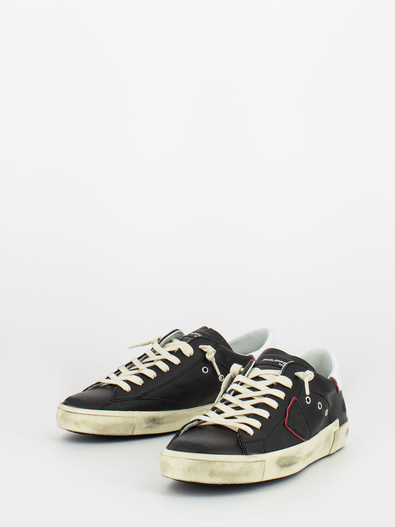 PHILIPPE MODEL - Prsx low veau noir / rouge