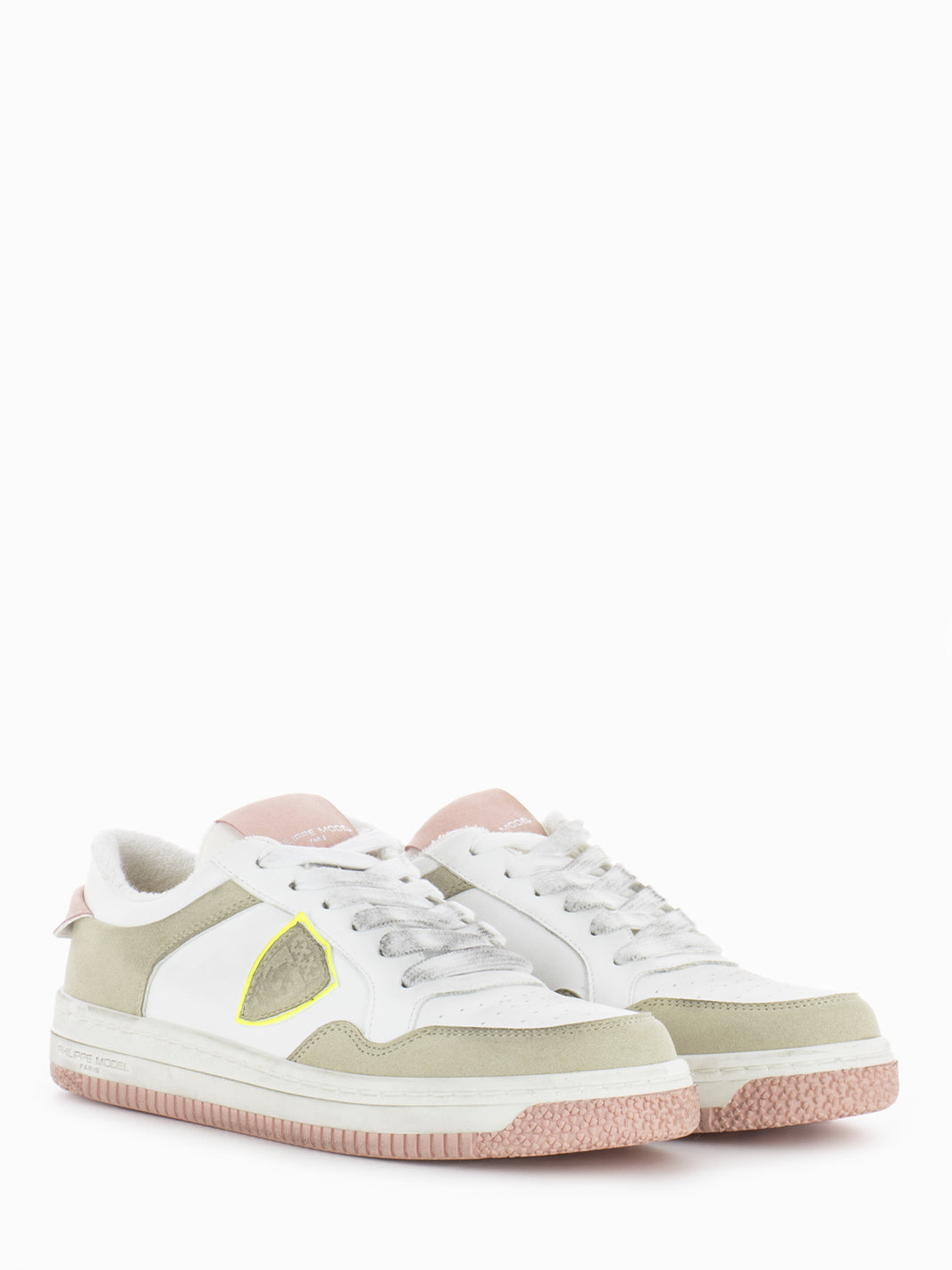 Sneakers Lyon Low Recyclé Mixage blanc / rose