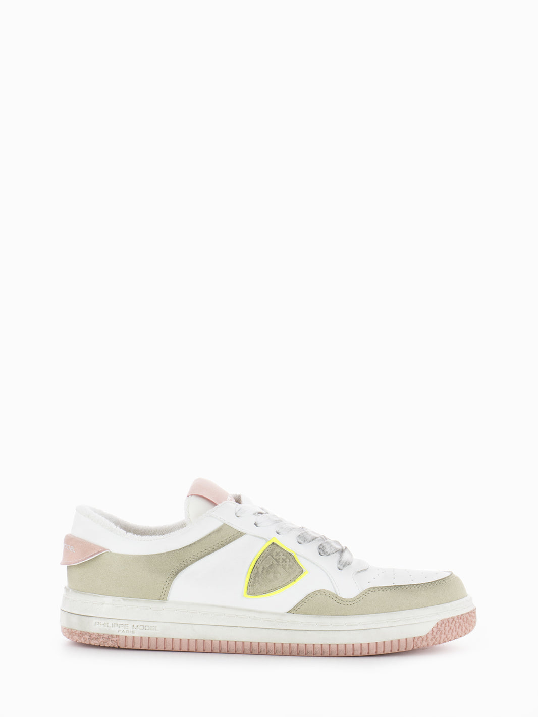 Sneakers Lyon Low Recyclé Mixage blanc / rose