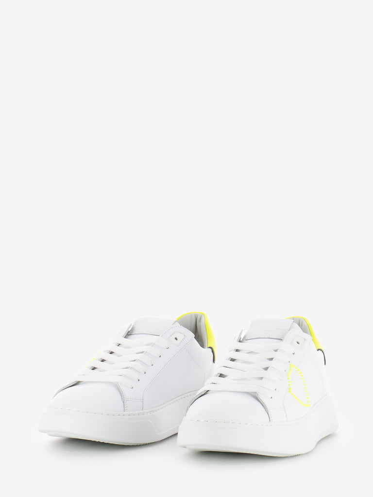 PHILIPPE MODEL - Temple low broderie pop blanc / jaune