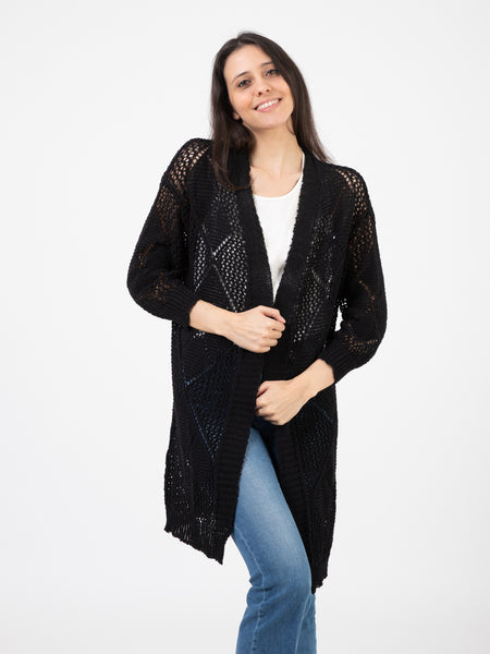 Cardigan lungo nero