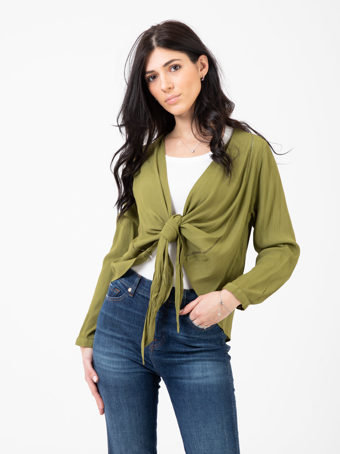 Sage knot closure shrug