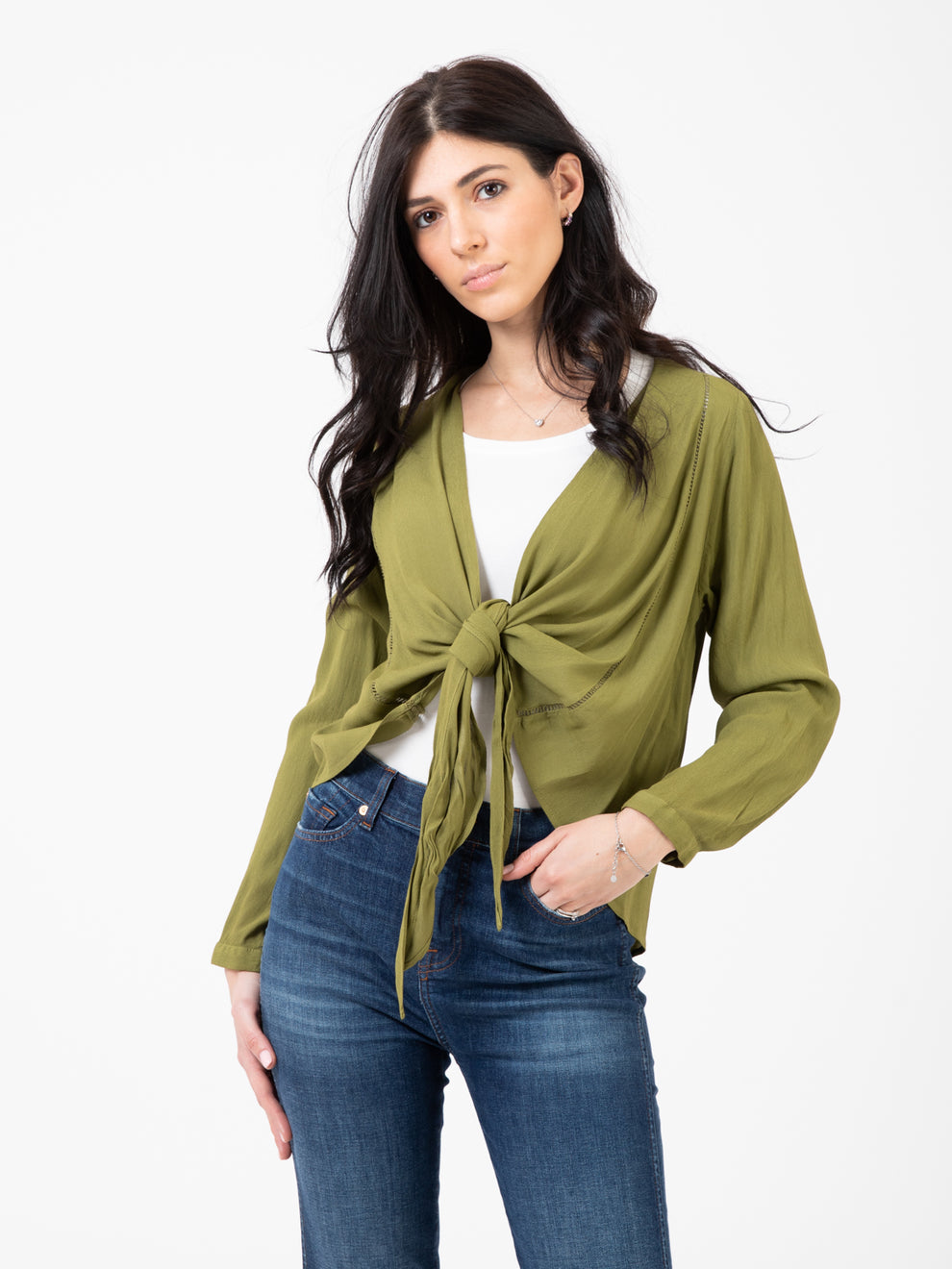 Sage knot closure shrug