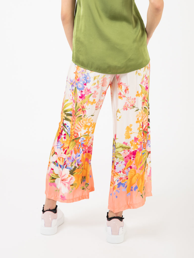 PIETRONILLA - Pantalone ampio fantasia floreale multicolor
