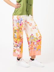 PIETRONILLA - Pantalone ampio fantasia floreale multicolor