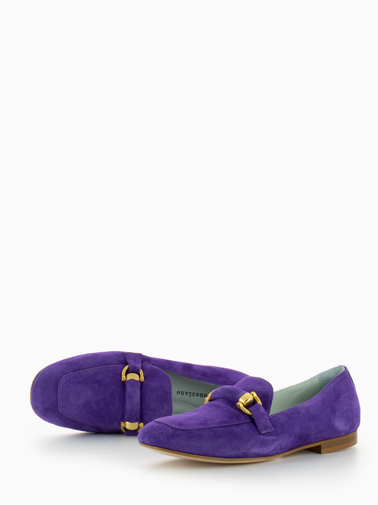 POESIE VENEZIANE - Mocassini Amalfi in camoscio purple
