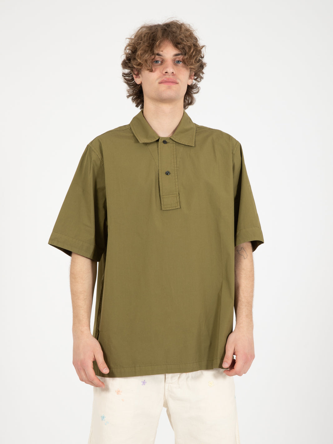 Olive poplin shirt