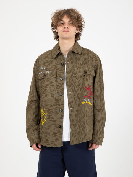 Camicia Tack vintage military tent camo washed