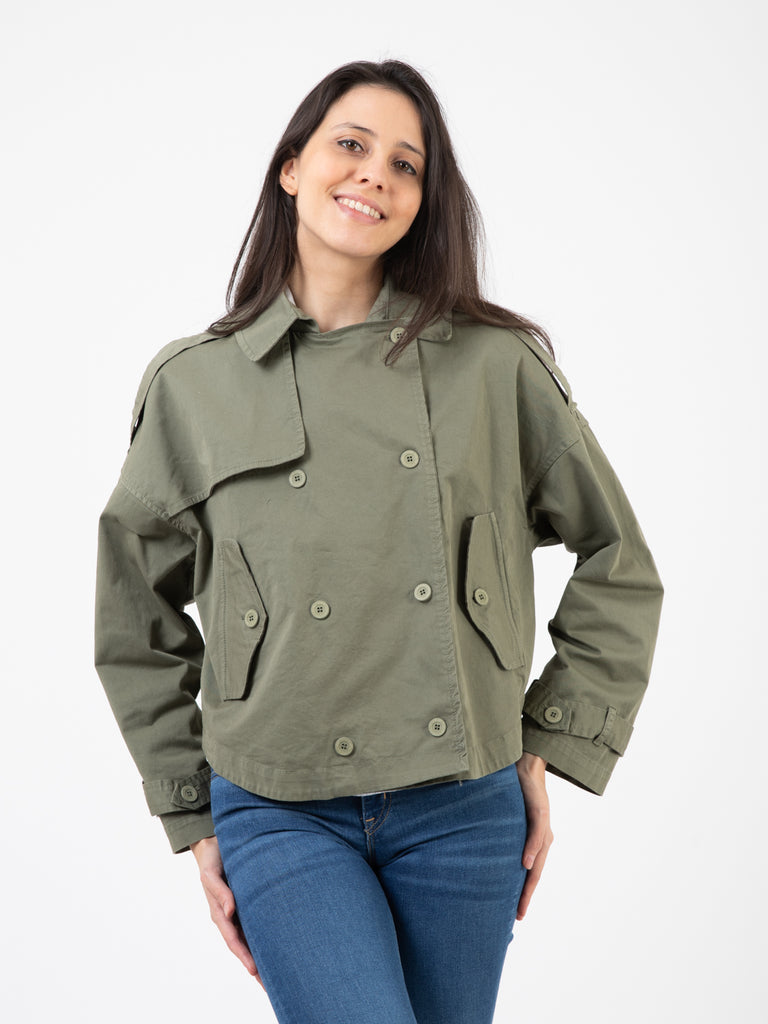 VICOLO - Trench crop verde militare